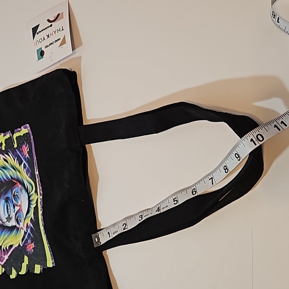 Skull Tote Bag Halloween Goth Reusable Cotton Canvas Purse - Picture 16 of 17